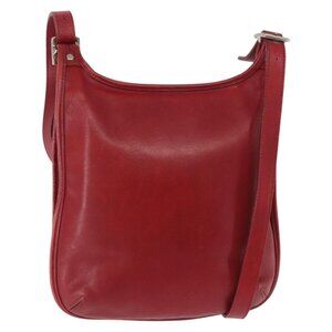Authentic Coach Shoulder Bag Leather Red